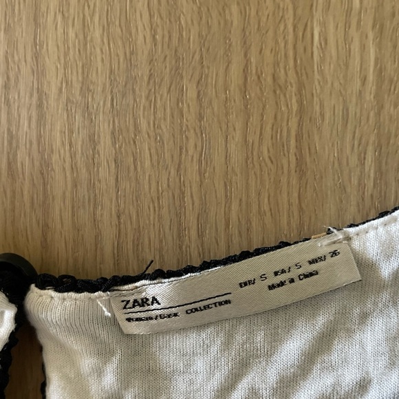 Zara| Black & White Cold Shoulder Dress with Mesh Style Layer, Size Small••• - Picture 9 of 13